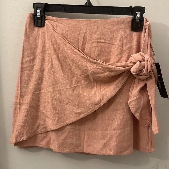 NWT Lulus Ayla Pink Tie-Front Mini Skirt size small - Picture 14 of 16